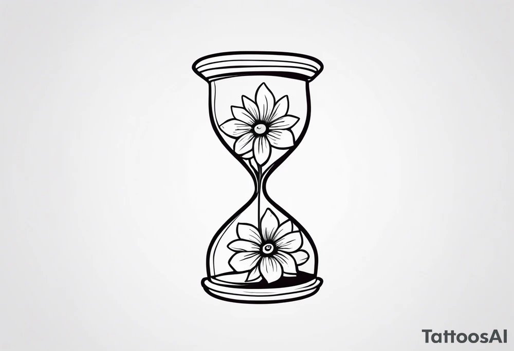 Hour glass flower tattoo idea