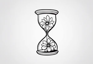 Hour glass flower tattoo idea