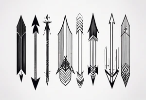 three minimalistic parallel medievall arrows. tattoo idea