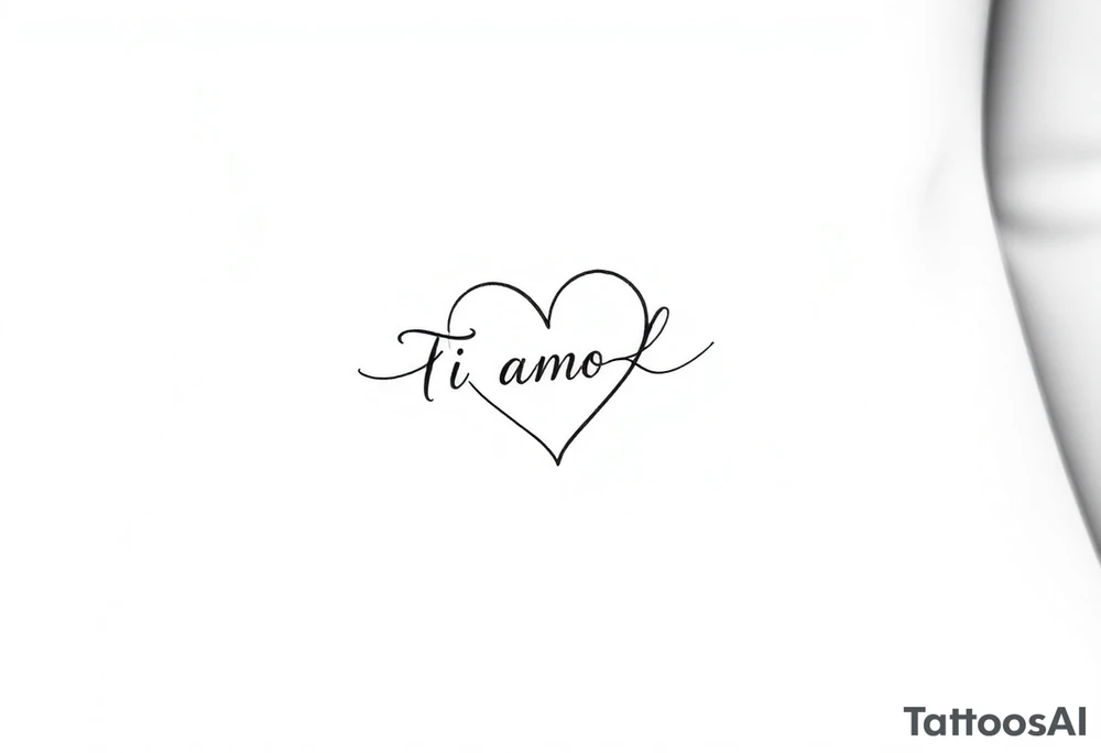 I want (Ti Amo L)in a small heart shape to fit on my ribs feminine tattoo idea