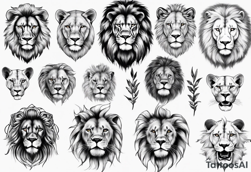 lion face realism tattoo idea