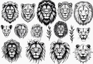 lion face realism tattoo idea
