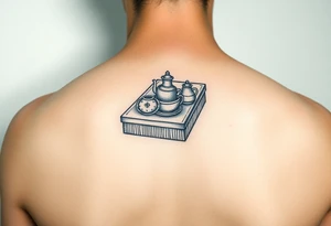 Old school hotel matchbook with fine china on the cover tattoo idea