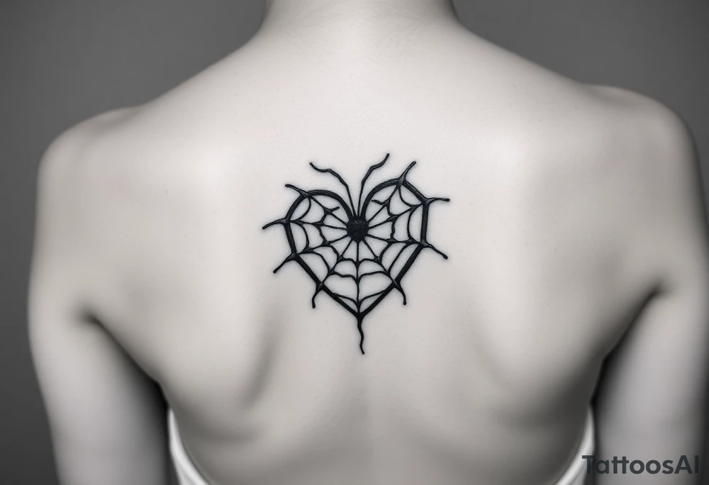 Spiderweb heart tattoo idea