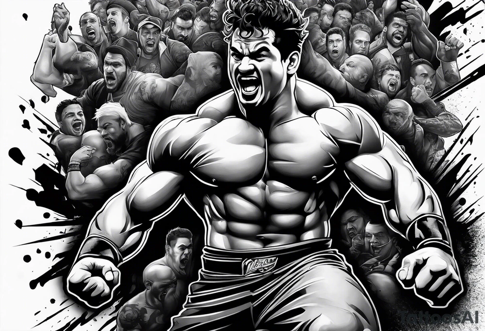raging bull busting through crowd tattoo idea raging bull busting through crowd tattoo idea