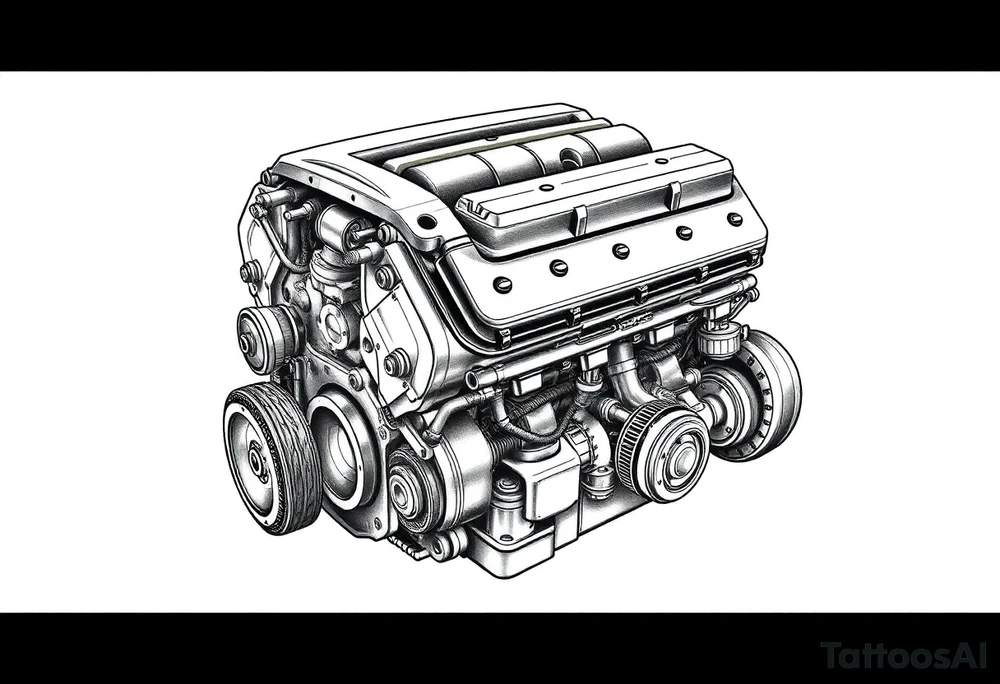 LS3 engine block tattoo idea