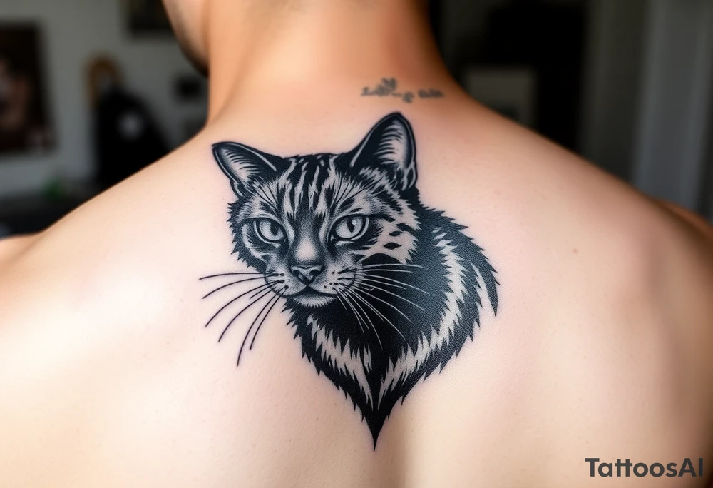 black cat tattoo idea