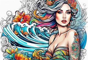 Woman swimming tattoo idea