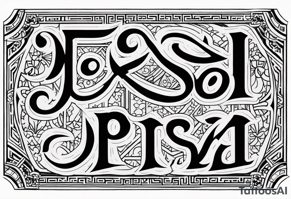 Text saying “Persia” tattoo idea