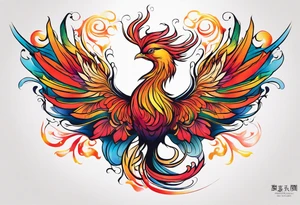 Colorful Phoenix tattoo idea