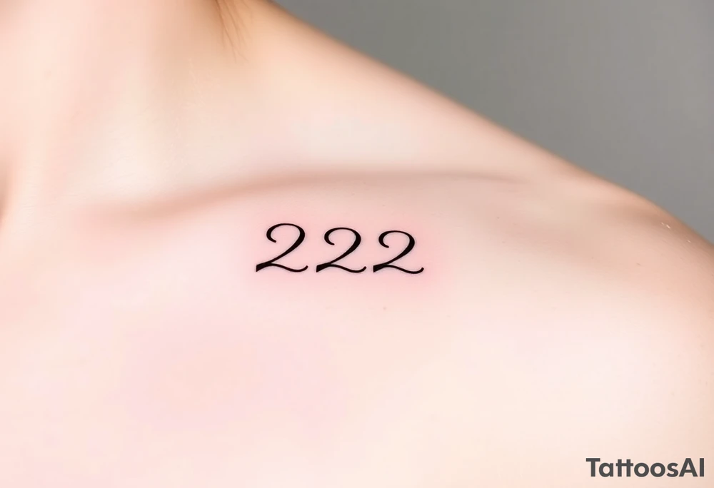 224 tattoo on ribcage under chest left side an elegant handwritten calligraphy style. The digits are slightly italicized with a smooth flowing script. The lines are clean, refined, and slightly bold at the base, giving a subtle brush-pen effect. tattoo idea