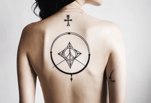 chain of zodiac symbols of sagitarius, aquarius tattoo idea