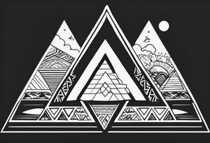 guam theme, modern, minimalist, triangle border tattoo idea