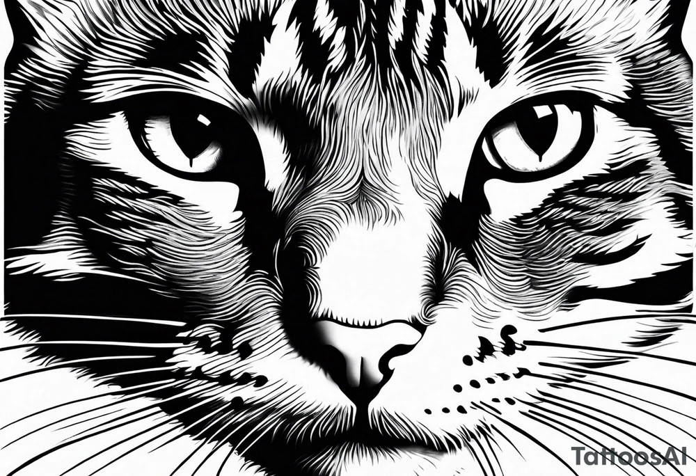 Cat face, front on tattoo idea