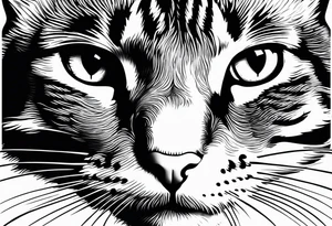 Cat face, front on tattoo idea