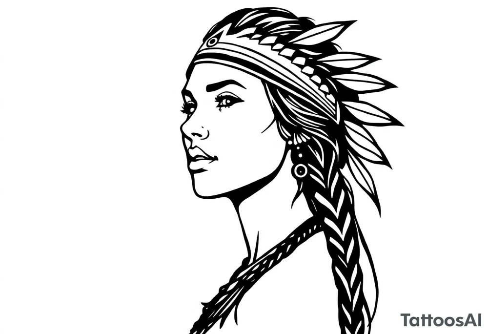 Native American female tattoo idea