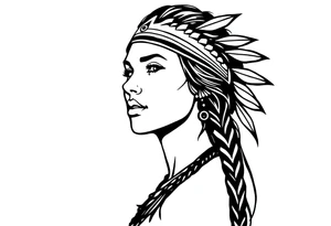 Native American female tattoo idea