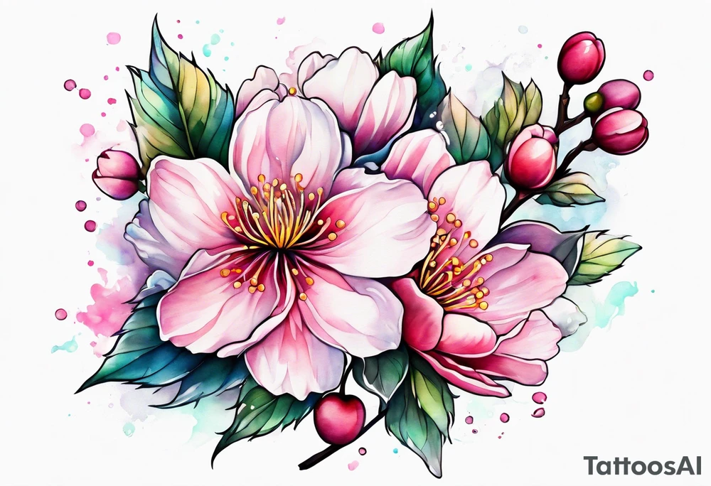 Euphoria and cherry blossoms tattoo idea