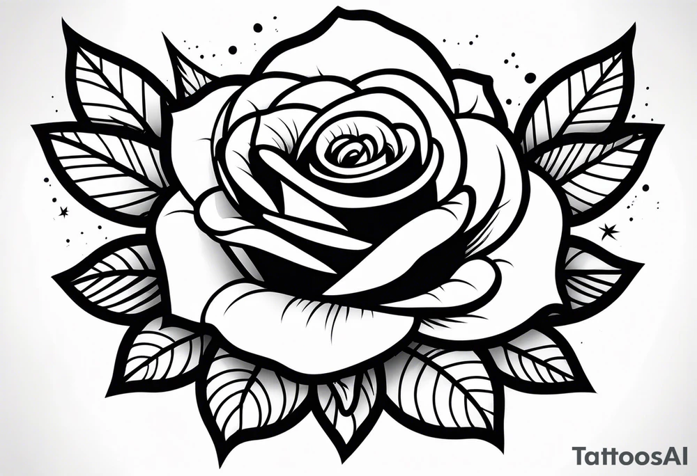American traditional rose tattoo idea