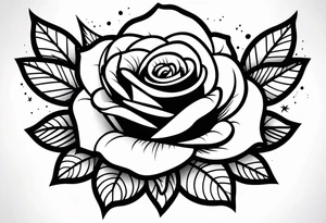 American traditional rose tattoo idea