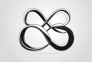 Infinity symbol, capital letter B in the center, capital letter J in the left side, capital letter J in the right side tattoo idea