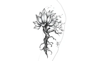 Lotus flower and tree of life tattoo idea