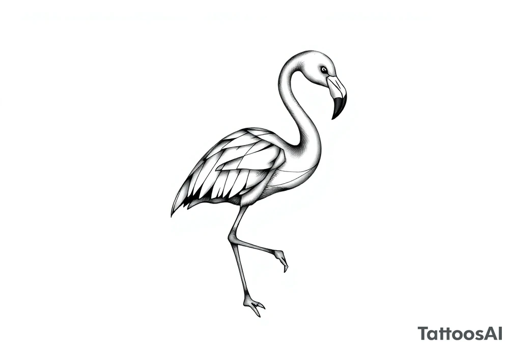 cute flamingo tattoo idea