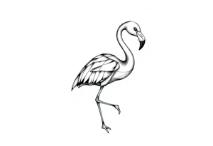 cute flamingo tattoo idea