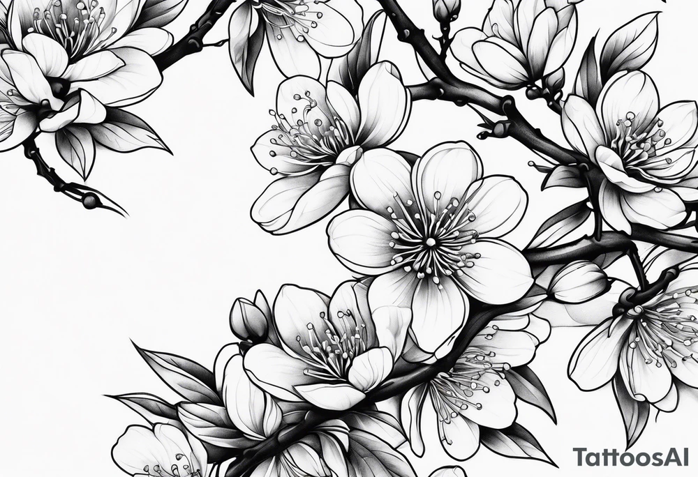 Plum blossoms tattoo idea