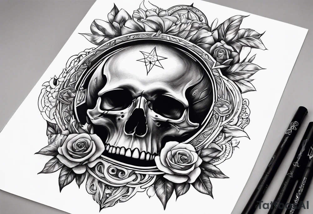 Surviving near death experience momento mori tattoo idea