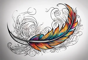 Phoenix feather with lumos written in cursive tattoo idea