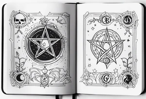 witches spell book tattoo idea