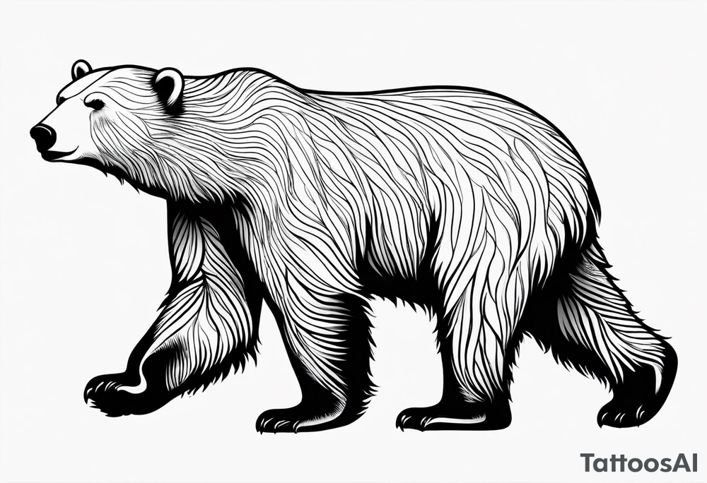 Polar bear in a minimalist but masculine
way tattoo idea