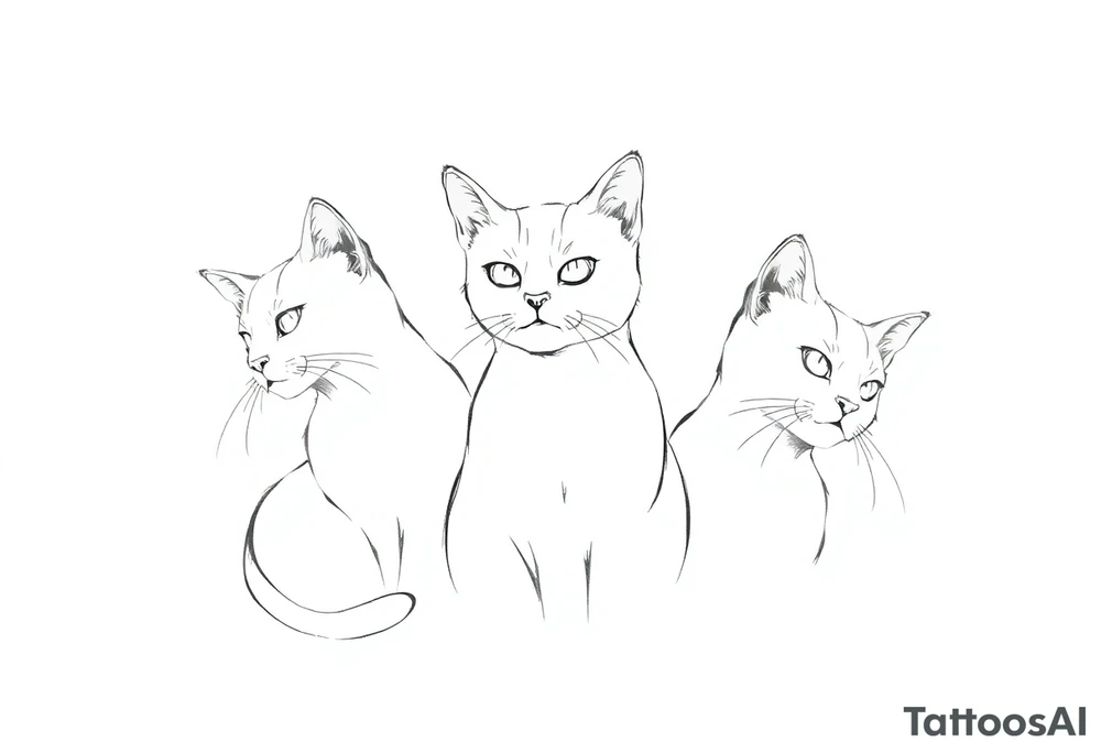 three cats tattoo idea