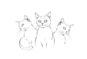 three cats tattoo idea
