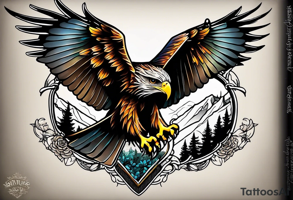 Small inside arm tattoo. Black kite (Daya's name), nature (trees/flowers), rock/metal vibe, sunflower. tattoo idea