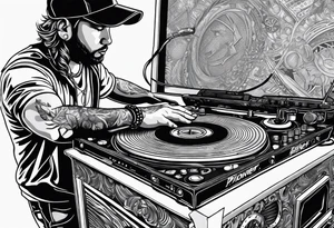 DJ decks pioneer tattoo idea
