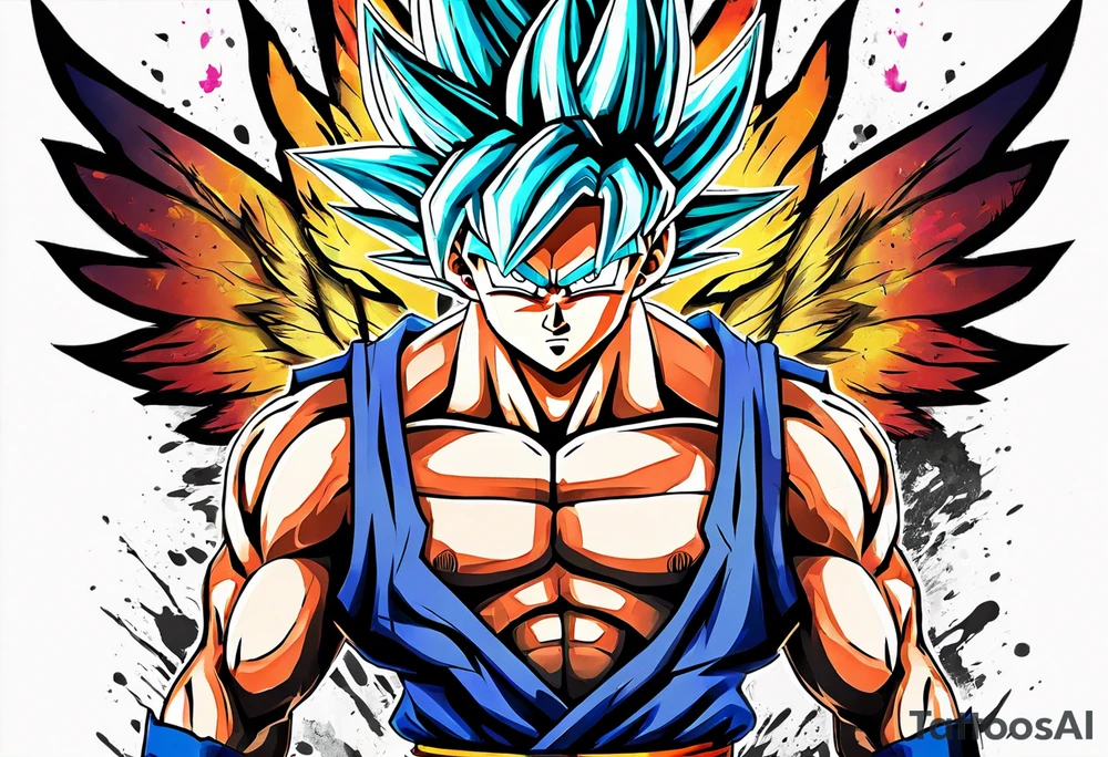 Son goku With wings tattoo idea