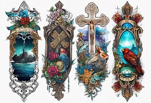 Isaiah 60:22 on my forearm with a cross and some kind of animal tattoo idea