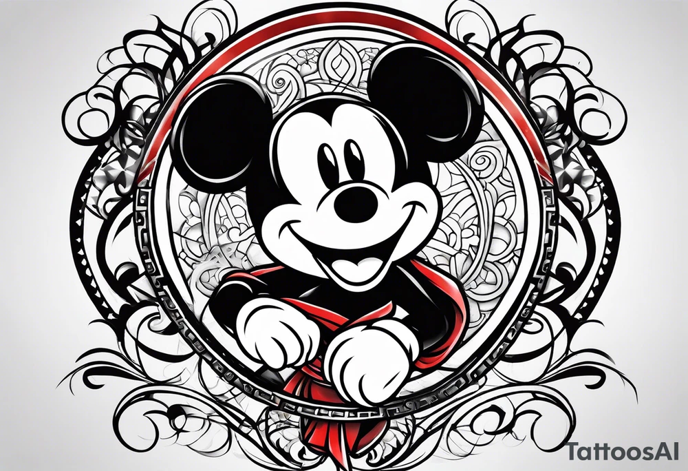 mickey mouse martial arts tattoo idea