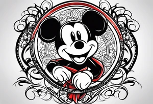 mickey mouse martial arts tattoo idea
