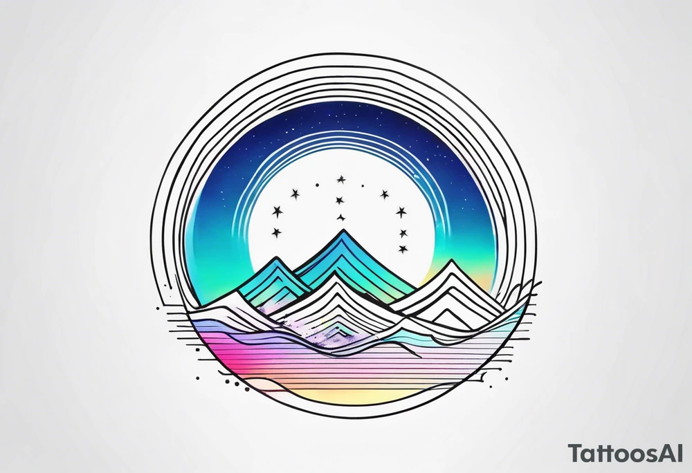 electric wave diffraction tattoo idea