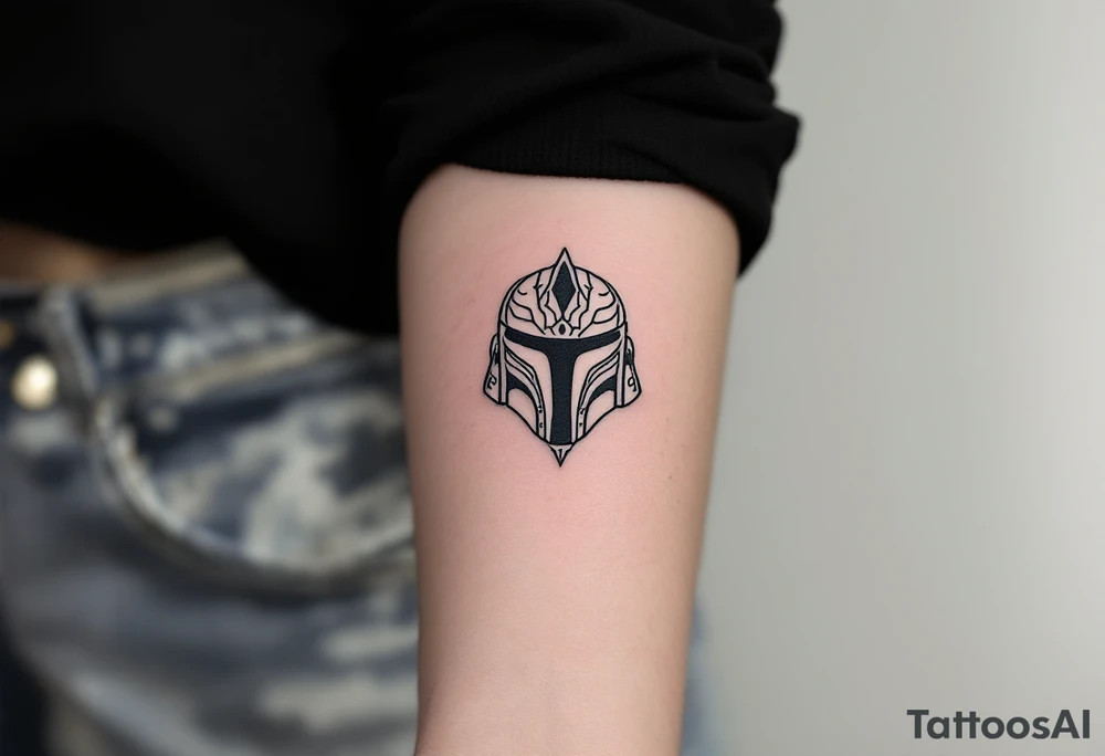 starwars mandalorian with grogu tattoo idea