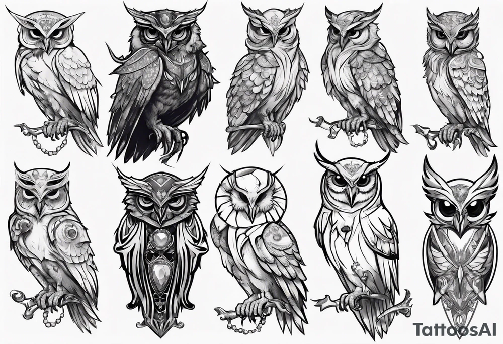 The Demon Owl Stolas, a Prince of Hell who is obsessed with gems, knowledge of astrology and poisonous plants. tattoo idea