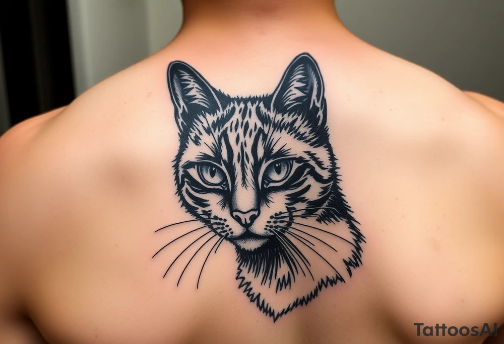 black cat tattoo idea