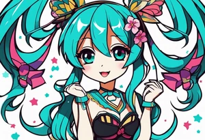 Tiny Small miku_hatsune beautiful tattoo idea