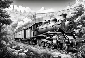 Battlefield scenery buildings tattoo idea