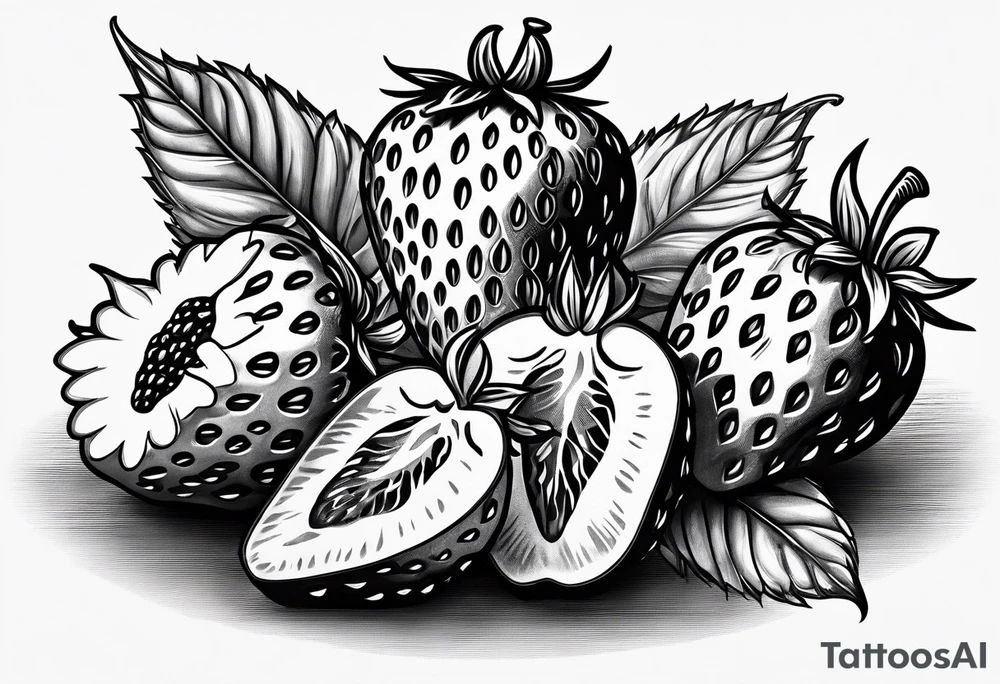 drawing Strawberry tattoo idea