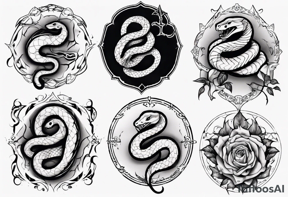 Gothic snake tattoo idea