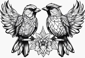 outline of two birds tattoo idea
